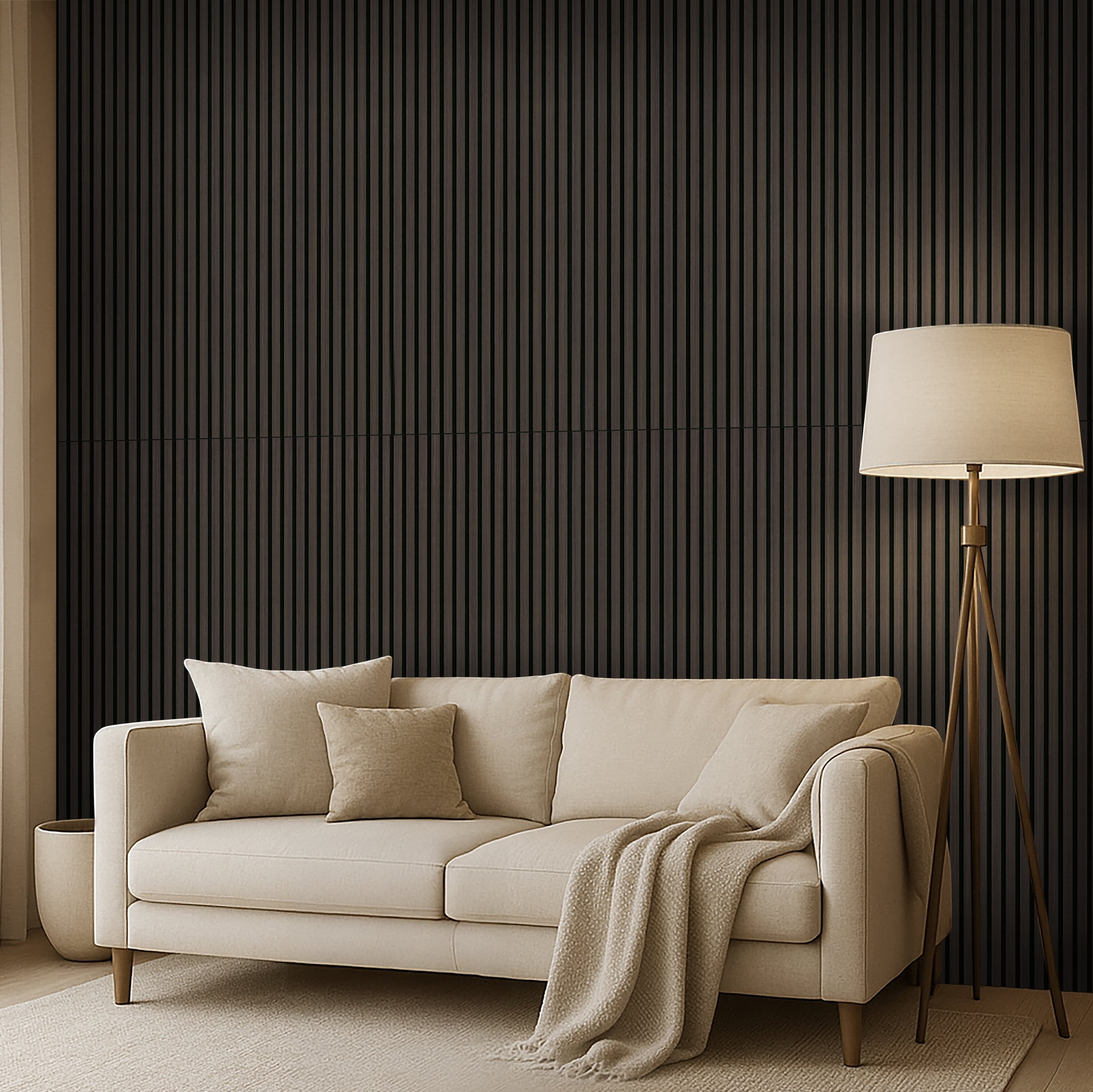 MSI 24 in. x 48 in. Harmony Espresso 3D Fluted Wood Slat Acoustic Sound Absorbing Wall Paneling (Set Of 1)