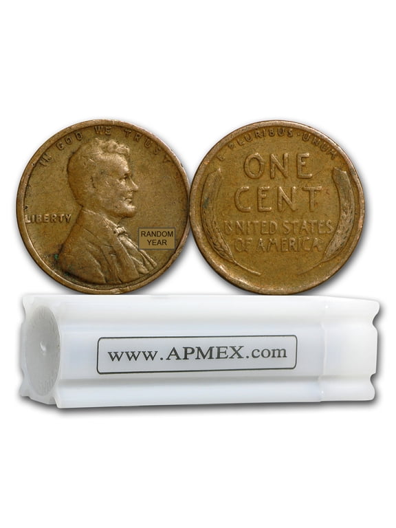 Collectible 1909-1919 Wheat Cent 50-Coin Roll Avg Circ