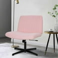 thumbnail image 7 of PayLessHere Criss Cross-Leg Office Chair - Armless Adjustable Fabric Seat,with No Wheels, Pink, 7 of 7