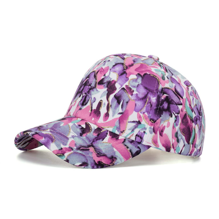 Clearance! Baberdicy Fashion Women Men Sport Flowers Prints Breathable Beach Baseball Cap Hip Hop Hat Sun Hat Purple, Adult Unisex, Size: One Size