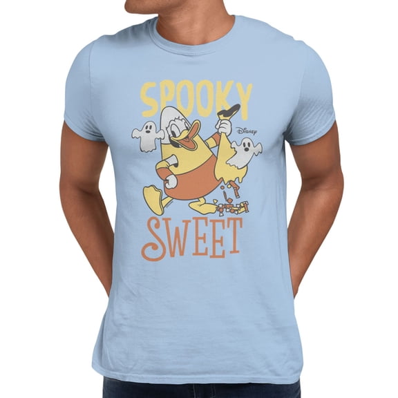 Disney Mickey Mouse Spooky Sweet Donald Halloween Men's T Shirt (Light Blue, S-XXXL)