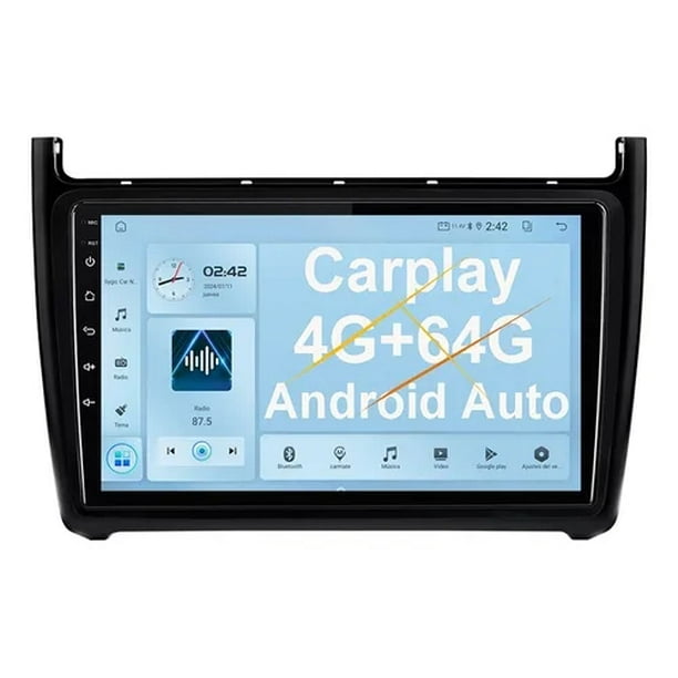 Radio estéreo para coche Gsuatey para Volkswagen Polo 2012-2022, radio para coche con pantalla táctil, CarPlay inalámbrico, Android Auto, MirrorLink, navegación GPS, WiFi, Bluetooth, FM/RDS