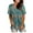Multi green, variant on Womens Summer Plus Size Tops V Neck Buttons Pleated Flared Blouses m-4xl