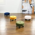 thumbnail image 2 of Jennifer Taylor Home Riley 16" Round Footstool Ottoman Navy Blue Velvet, 2 of 10