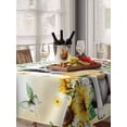 thumbnail image 6 of Spring Dog Table Cloth, Waterproof Tablecloth for Rectangle Tables, Sunflower Daisy Botanical Yellow Ombre Reusable Washable Fabric Table Cover for Restaurant Kitchen Dining Tables 60"x84", 6 of 9