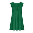 thumbnail image 4 of Fartey Sundress for Women Plus Size Scoop Neck Sleeveless Tank Dress Casual Loose Button Up Midi Dress Soft Comfy Hawaiian Beach Dresses Green S-3XL, 4 of 8