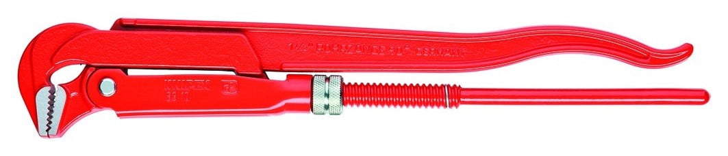 KNIPEX Tools 83 10 010, 12 3/8-Inch Swedish Pattern Pipe Wrench 90-Degree  Jaw