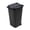 A001- Black, variant on Mini Trash Can, Light Blue Lidded Plastic Waste Bin, Rolling Small Rectangular Garbage Container, Compact Portable Trash Holder with Wheels, Features A Tight-Sealing Lid to