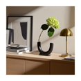 thumbnail image 3 of U-Shape Ceramic Vase for Living Room Decor - Alternative Flower Vase for Bedroom, House Display, or Office Space - Decorative Home Decor Accent for Console Table and Dining Room Styling - 8", Black, 3 of 14