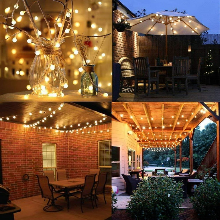 Solar String Lights Outdoor 100Led Crystal Globe LightsWaterproof USB  Battery Powered Patio Light forOutdoor Camping Tent Party