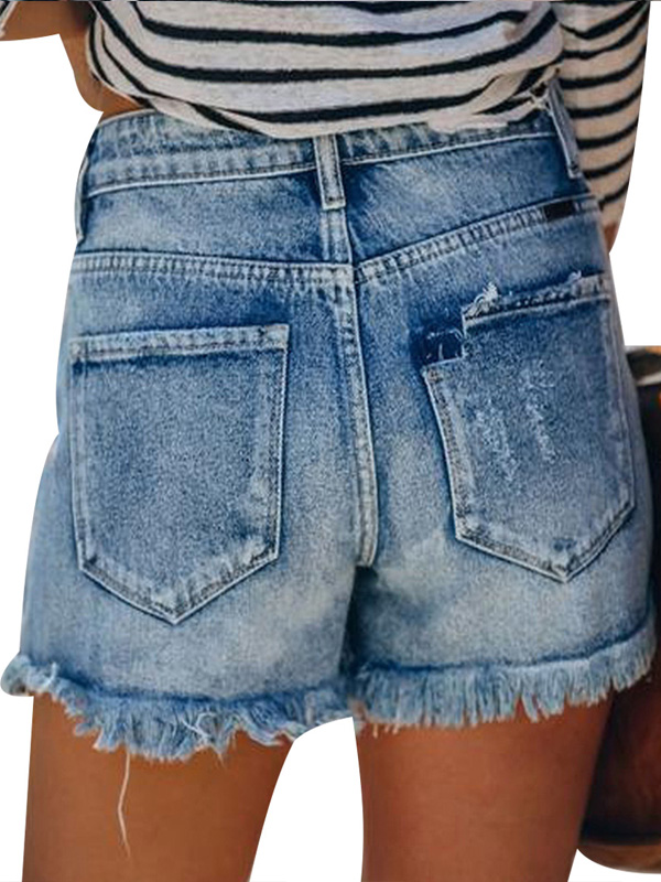 LilyLLL Womens Denim Shorts Ripped Casual Jeans Hot Pants - Walmart.com