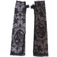 thumbnail image 7 of Jiibva Rose Cross Lace Gloves Mesh Long Fingerless Opera Gloves Halloween Elbow Length Lace Gloves for Evening Prom, 7 of 7