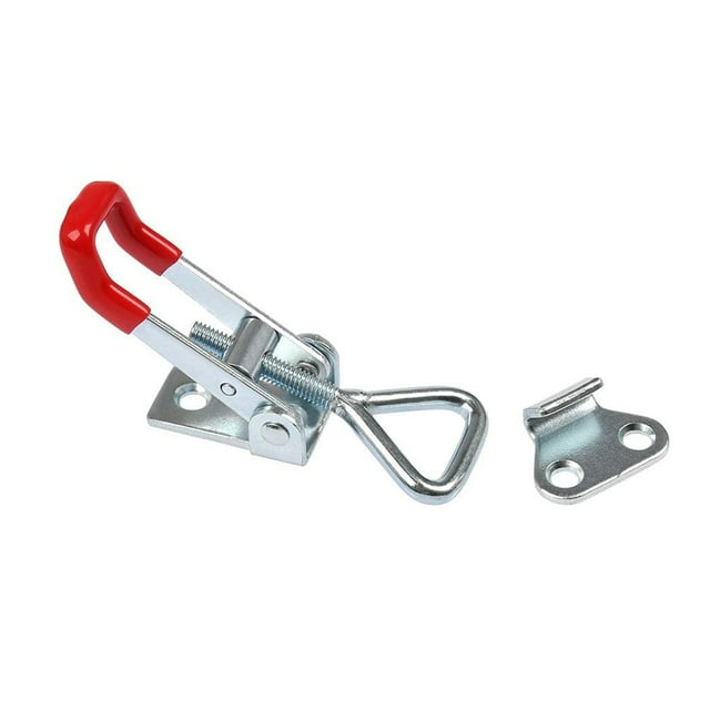 Decodeary Adjustable Hook Toggle Clamp Door Bolts Horizontal Type Quick Release Wear-resistant Hasps Pull with Belt Buckle Type 2 1Set