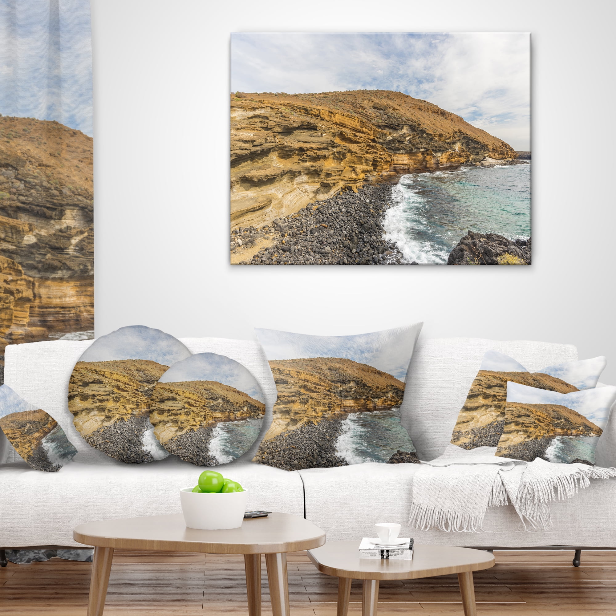 Designart Peninsula Going Beyond the Horizon - Seashore Throw Pillow - 12x20