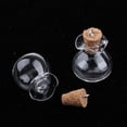 thumbnail image 4 of 10Pcs Mini Glass Bottles Message Charms Pendant - Bottle Pendants Jars Vials with Corks for Dried Flower, Perfume, Tiny , Wooden plug with pin, 4 of 10
