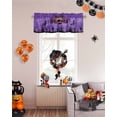 thumbnail image 3 of Happy Halloween Pumpkin Moon on Purple Curtain Valances for Kitchen Windows,Rod Pocket Short Valance Horror Night Bats Small Window Treatment for Living Room Bathroom Bedroom,54" x 18"-1 Panel, 3 of 7