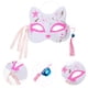 thumbnail image 4 of KAKOWELY 2 máscaras de zorro lindas para cosplay, media máscara, máscaras de mascarada, máscara de cosplay de zorro, 4 of 5