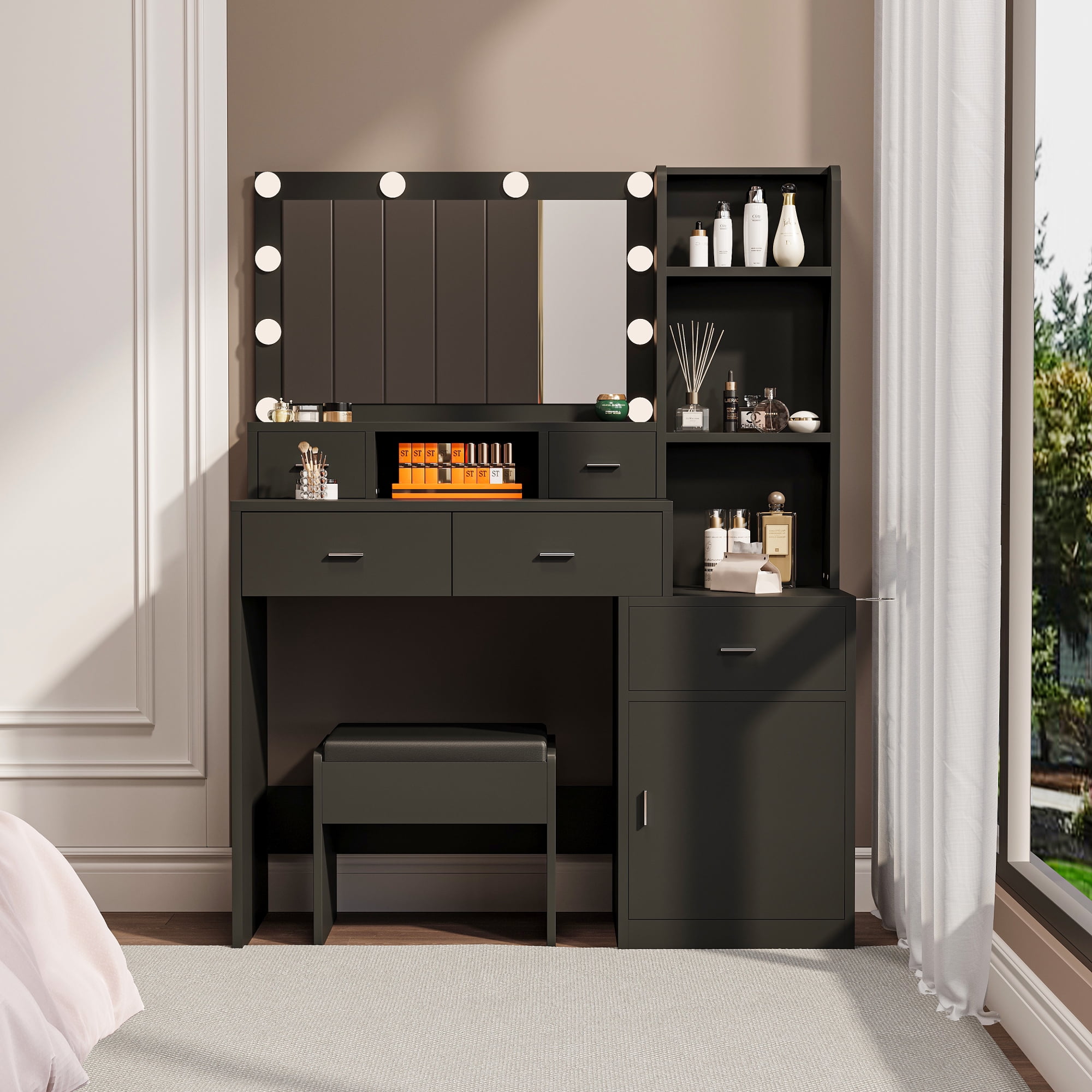 MDF Dressing Table Smart Mirror - Adequate Storage Capacity