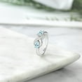 thumbnail image 4 of Gem Stone King 925 Sterling Silver Sky Blue Topaz and White Created Sapphire Infinity Love Knot Ring for Women | 1.11 Cttw | Oval 6X4MM | Gemstone Birthstone | Jewelry Gifts for Mom Wife Her | Size 9, 4 of 5