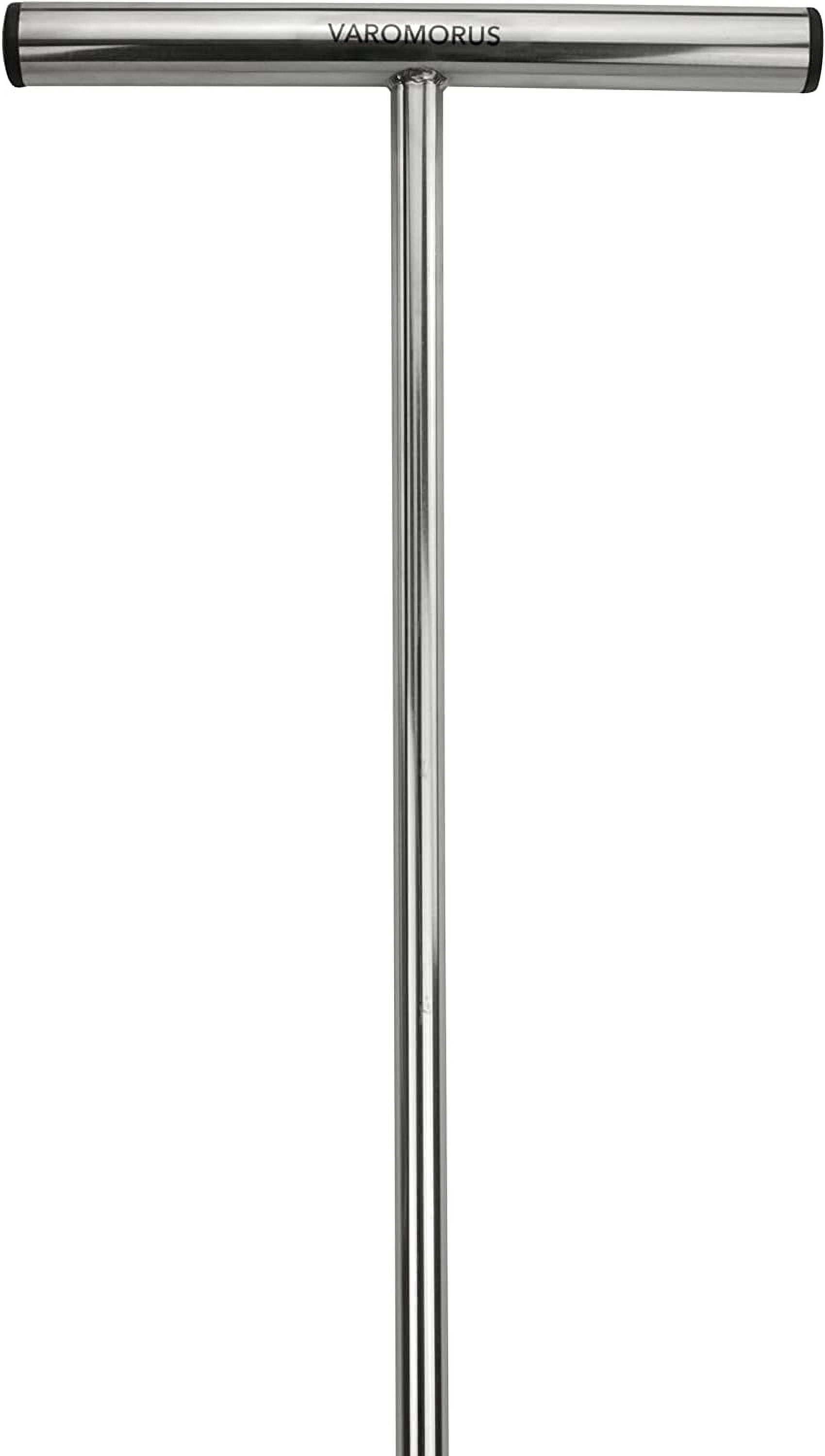 Varomorus Stainless Steel Lawn Spike Aerator, Manual Yard Aeration Tool with T-Handle, 4 Solid Spikes, Rustproof 304 Stainless Steel