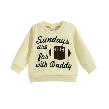 

TIREOW Boy s and Girl s Comfortable Sweatshirts Babys Boys Girls Autumn Fall Long Sleeve Tops Sweatshirt for Babys Clothes Letter Rugby Printing