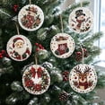 thumbnail image 5 of 6 Pcs Christmas Wooden Diamond Painting Ornament Kit,Round DIY Diamond Art Hanging Pendant Set with Pattern,Handmade Craft Supplies for Christmas Tree Decor,Holiday Family H, 5 of 5