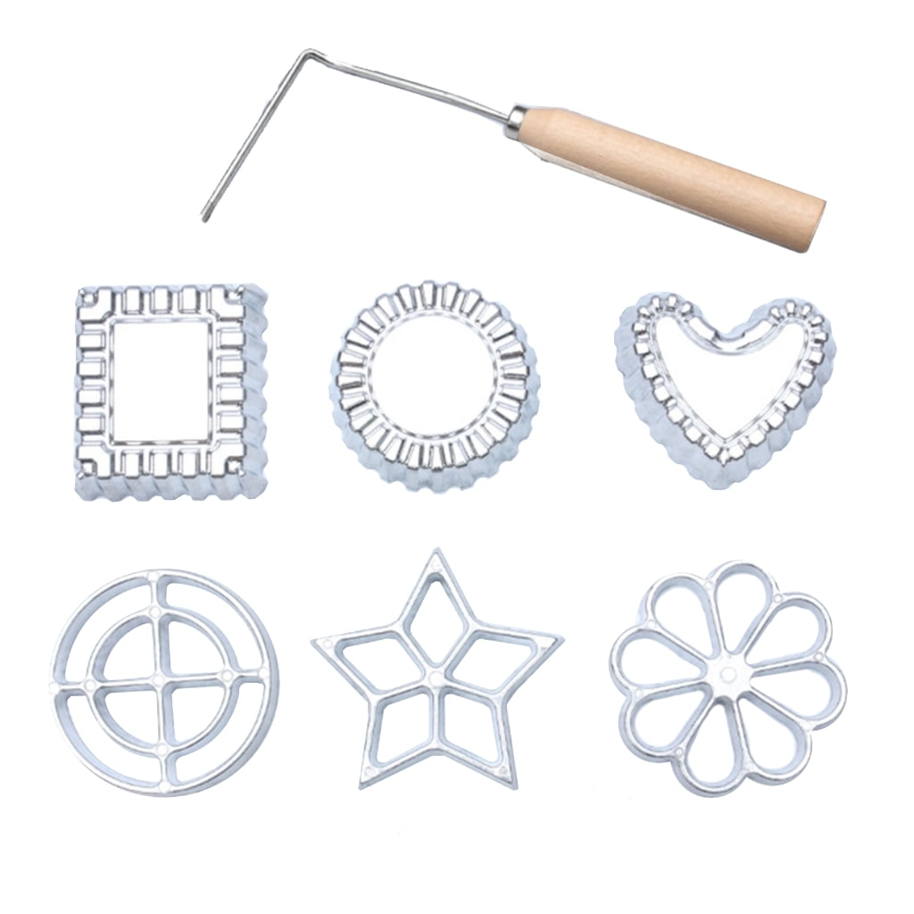 4-Piece Rosettes Timbale Set - Lotus Flower Bunuelos Cookie Mold, Pasta Cutter, Ravioli Crimper & Funnel Cake Maker