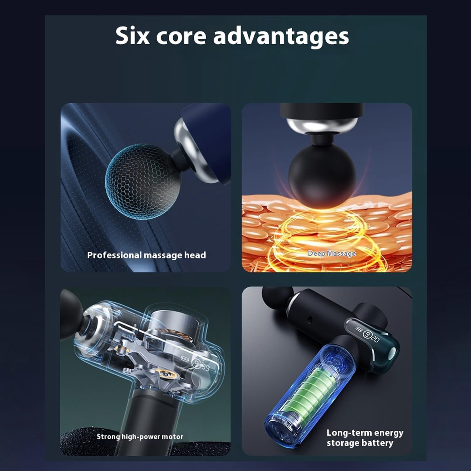 Smart Massage Gun for Deep Tissue Muscle Relief - 9 Speeds LCD Display Quiet Motor Handheld Massager for Back Legs Neck