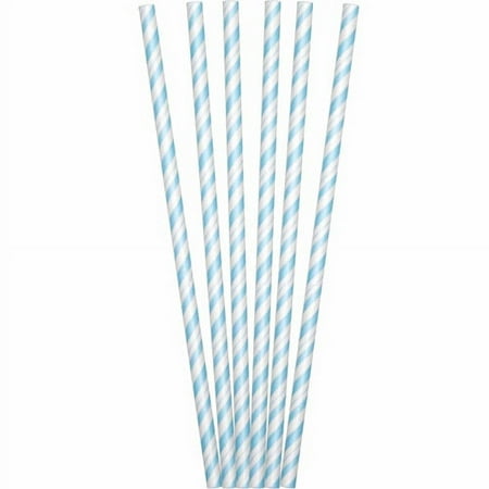 Creative Converting Classic Pink and White Paper Straws, 24pk