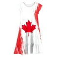 thumbnail image 4 of PMVFHDE Robe d'Été pour Filles Canada Day Robe Florale Mignonne Imprimé de Feuilles d'Érable Rouges et Blanches à Étages Coupe Trapèze avec Manches Volantées et Poches Robe de Fête Confortable pour les Fêtes Canadiennes Cele, 4 of 5