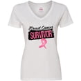 thumbnail image 3 of Inktastic Cool Breast Cancer Survivor Women's V-Neck T-Shirt, 3 of 5