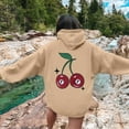 thumbnail image 2 of Puliio Womens Hoodies Cute Cherry Printed Long Sleeve Casual Pullover Hoodie Spring Fall Winter Soft Comfortable Hooded Sweatshirt With Front Pocket, 2 of 6