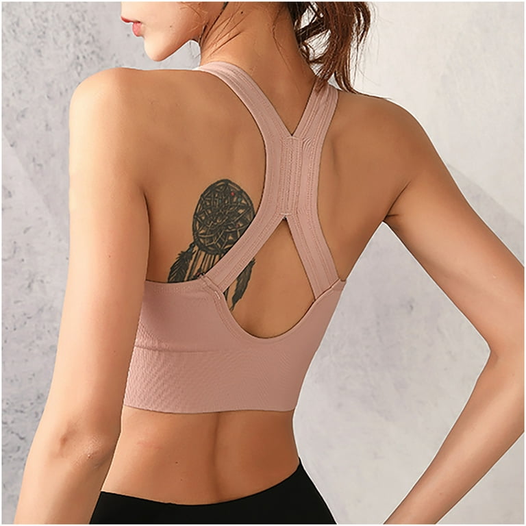 Clearance Sales! Zpanxa Bras for Women Yoga Solid Sleeveless Cold Shoulder  Casual Tanks Blouse Tops Intimates Womens Bras Sports Bra Green S