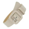 thumbnail image 3 of Cinturón de piel sintética para mujer, estilo casual, con hebilla metálica decorativa, ideal para abrigos. Beige, 3 of 9