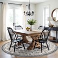 thumbnail image 3 of Living Room 6round Area Rugs - Boho Rugs for Living Room Stain Resistant Carpet for Bedroom Kitchen Bathroom with Non Slip Backing Home Decor Floor Decoration Mat 6ft Navy, 3 of 17