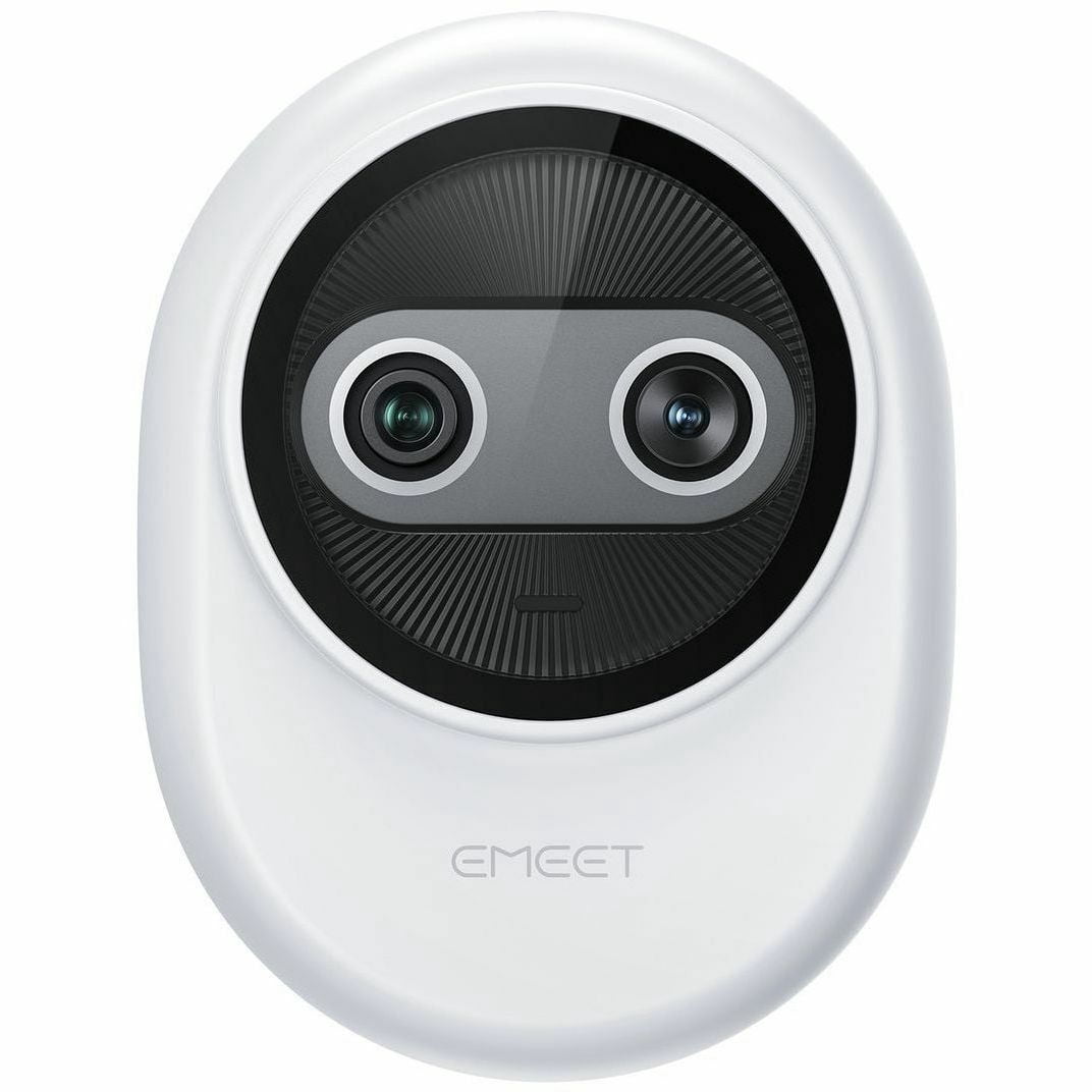 EMEET Piko (White), Dual-lens Webcam with one 4K Image Collection Lens and one AI Assist Lens, Boosting color accuracy, face recognition