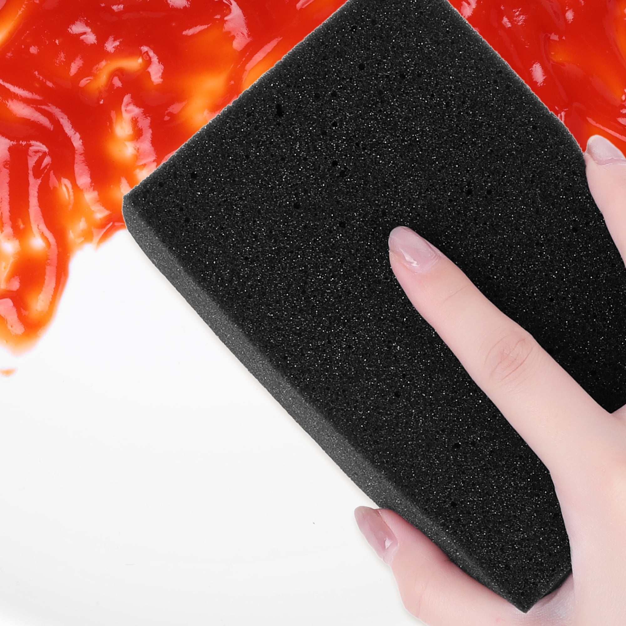 Unique Bargains Sponges Cleaning Kitchen Sponge Non Scratch Sponges Black 5.7"x3.7"x1.8"