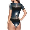 thumbnail image 4 of Gaeub Peggy'S Cove Lighthouse Women'S Short Sleeve One Piece Swimsuit Sexy High-Waisted Bodysuit For Swimming, Beach, Sports - Xx-Large, 4 of 9