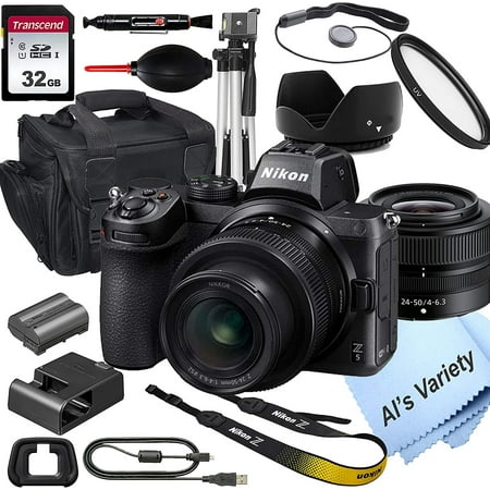 Nikon Z5 Mirrorless Digital Camera with 24-50mm Lens, 32GB Card, Tripod, Case, and More 18pc Bundle - New,Wi-Fi and Bluetooth Enabled