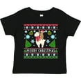 thumbnail image 3 of Inktastic Merry Christmas Sloth and Llama Ugly Sweater Style Boys or Girls Toddler T-Shirt, 3 of 5