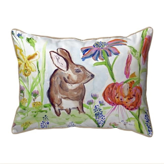 Betsy Drake SN366A 11 x 14 in. Brown Rabbit Right Small Indoor & Outdoor Pillow