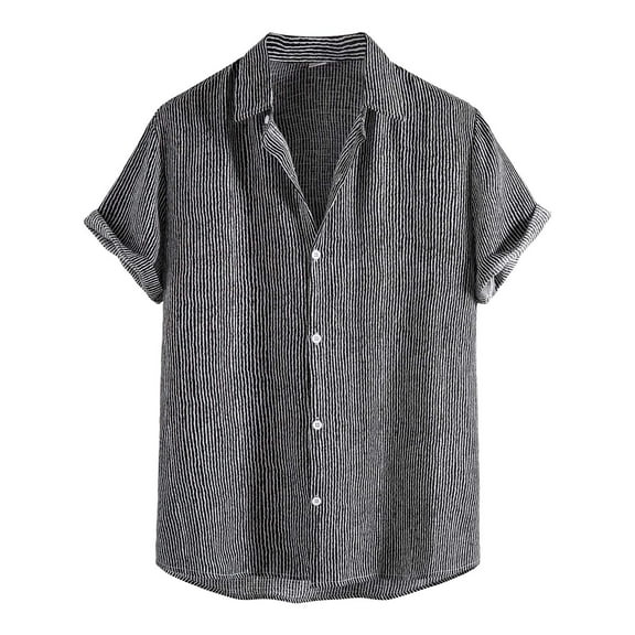 Aayomet Beach Shirts For Men Men Spring Summer Top Shirts Printing Soft Turndown Collar Shirt Mens Big & Tall Shirts Black,L