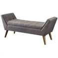 thumbnail image 1 of Bowery Hill Tufted Bench with Flared Arms in Gray and Brown, 1 of 2