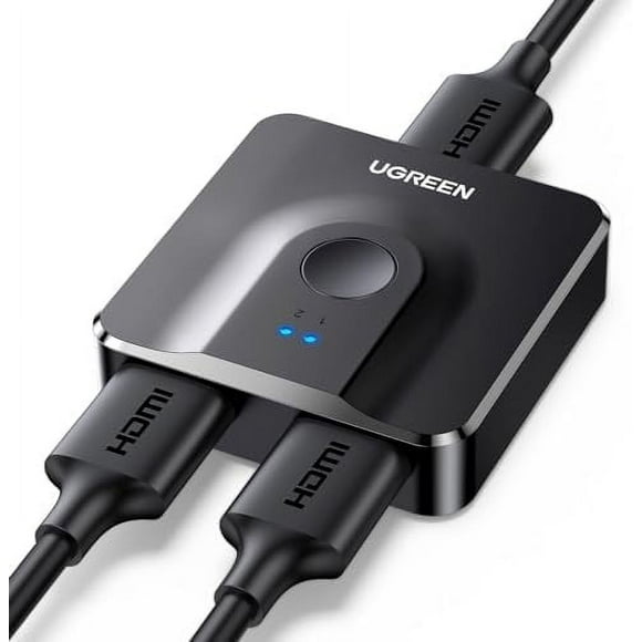 UltraHD HDMI Switch 4K 60Hz Bi-Directional Splitter - 2 In 1 Out, Supports 3D HDR, Compatible with PS5, PS4, Xbox Series X/S, Roku, Fire Stick