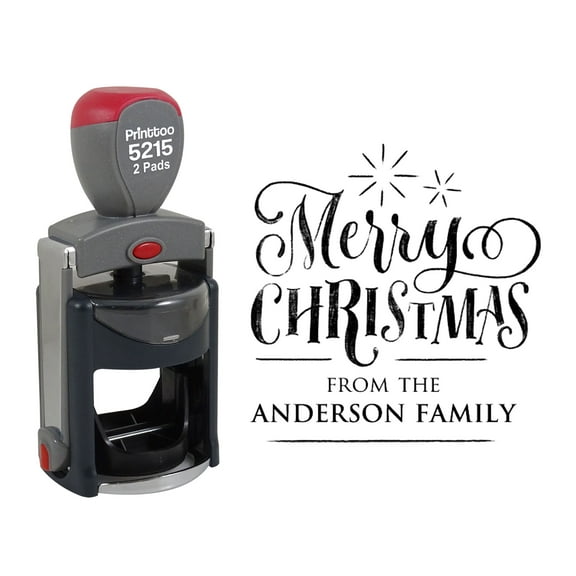 Printtoo Personalized Round Black Self Inking Christmas Stamp Custom Custom Heavy Duty Rubber Stamper-45 mm