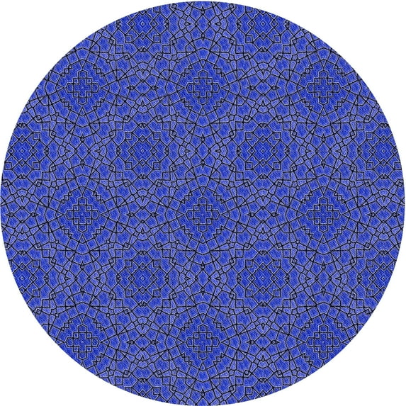 Ahgly Company Indoor Square Patterned Cobalt Blue Area Rugs, 3' Square