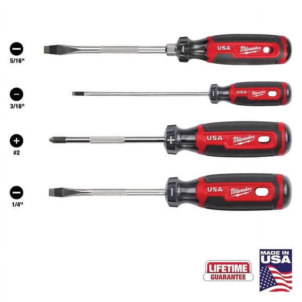 Milwaukee Tool 4PC Cushion Grip Screwdriver Set (USA)