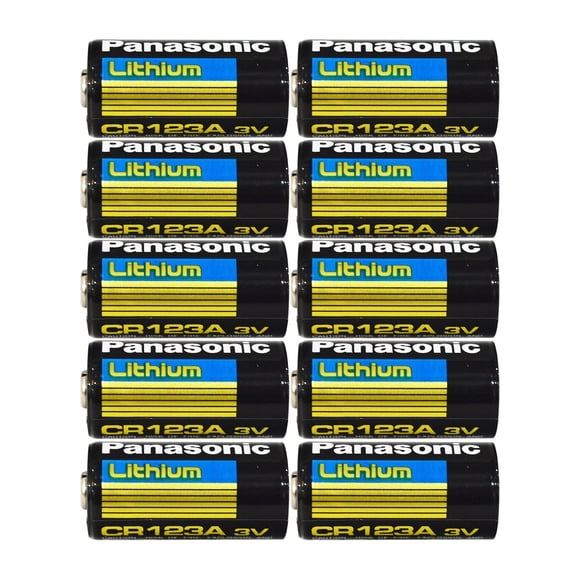Batería Panasonic CR123A de litio, 3 V, 1,55 Ah (paquete de 10)