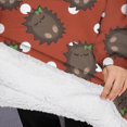 thumbnail image 3 of Oversized Wearable Blanket Hoodie,Red Hedgehog Pattern Sherpa Blanket Hoodie with Super Pockets,Super Warm Fuzzy Pullover for Women & Men, 3 of 6