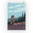 thumbnail image 2 of Adirondacks, New York, Hiker on Mountain (12x18 Wall Art Poster, Room Decor), 2 of 3